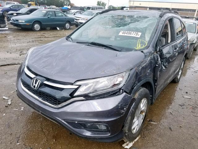 5J6RM4H7XFL052435 - 2015 HONDA CR-V EXL GRAY photo 2