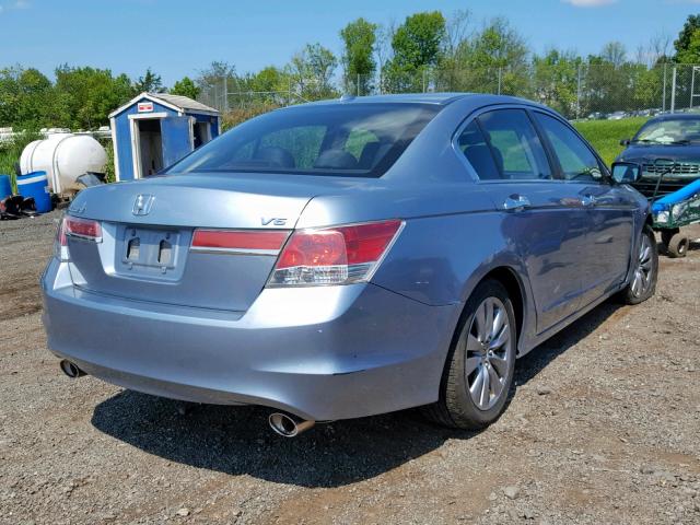 1HGCP3F81BA032610 - 2011 HONDA ACCORD EXL BLUE photo 4