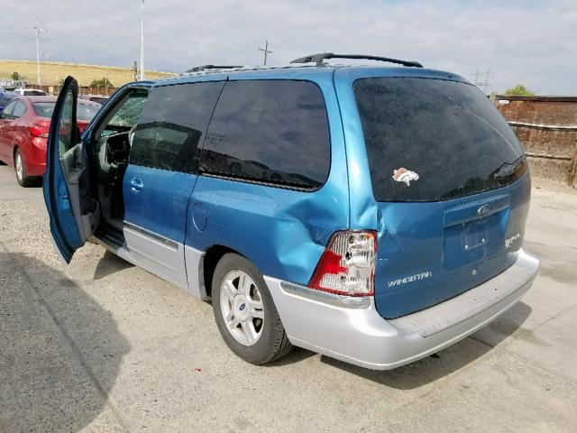 2FMZA53411BC01319 - 2001 FORD WINDSTAR S BLUE photo 3