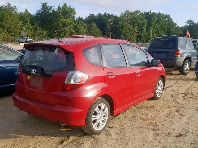 JHMGE8H43AC015743 - 2010 HONDA FIT SPORT RED photo 4