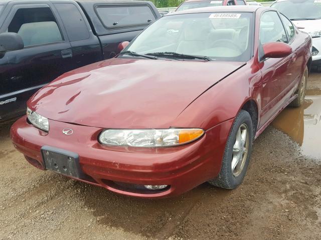 1G3NL12EX1C250793 - 2001 OLDSMOBILE ALERO GL MAROON photo 2