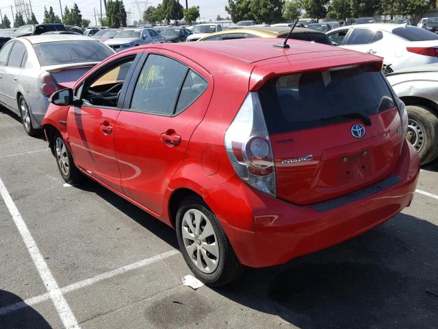 JTDKDTB32C1000781 - 2012 TOYOTA PRIUS C RED photo 3