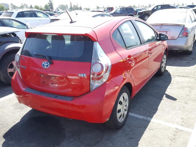 JTDKDTB32C1000781 - 2012 TOYOTA PRIUS C RED photo 4