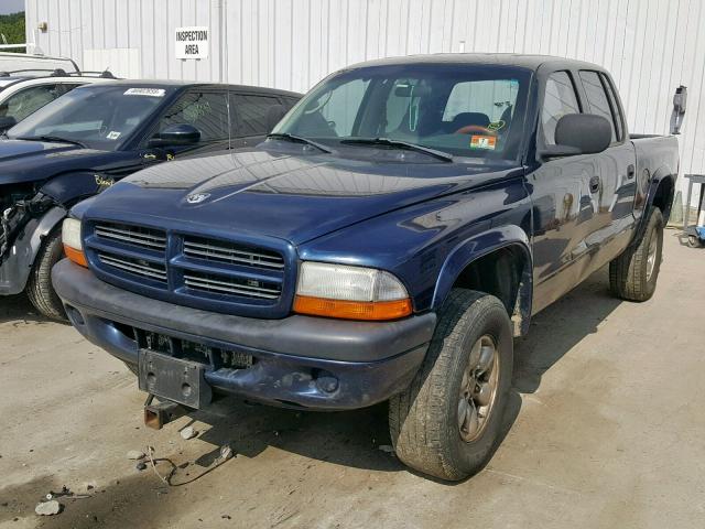 1D7HG38X73S312932 - 2003 DODGE DAKOTA QUA BLUE photo 2