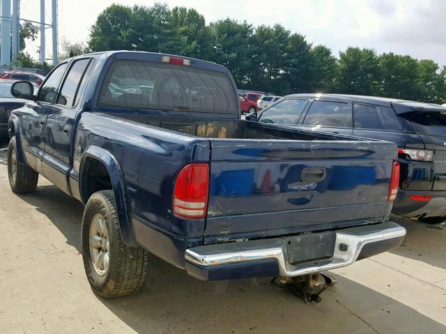 1D7HG38X73S312932 - 2003 DODGE DAKOTA QUA BLUE photo 3