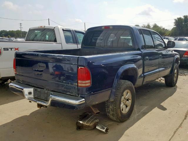 1D7HG38X73S312932 - 2003 DODGE DAKOTA QUA BLUE photo 4