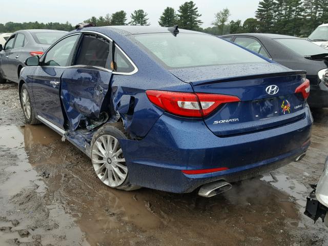 5NPE34AF5FH029058 - 2015 HYUNDAI SONATA SPO BLUE photo 3