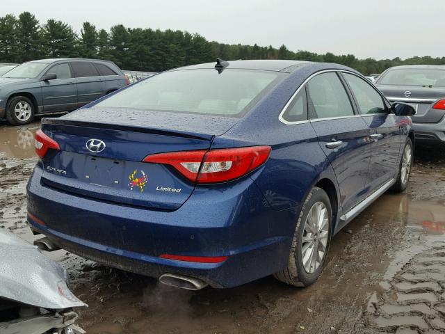 5NPE34AF5FH029058 - 2015 HYUNDAI SONATA SPO BLUE photo 4