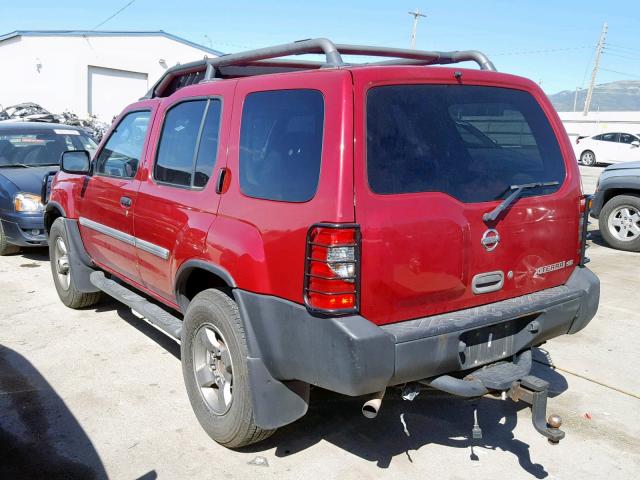 5N1ED28YX2C577664 - 2002 NISSAN XTERRA XE RED photo 3