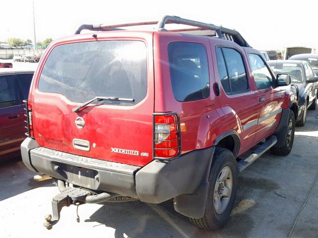 5N1ED28YX2C577664 - 2002 NISSAN XTERRA XE RED photo 4