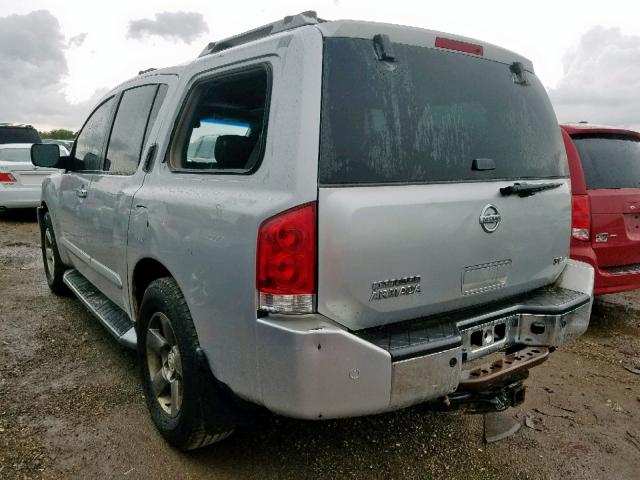 5N1AA08B54N709602 - 2004 NISSAN ARMADA SE SILVER photo 3