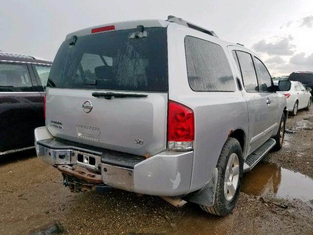 5N1AA08B54N709602 - 2004 NISSAN ARMADA SE SILVER photo 4