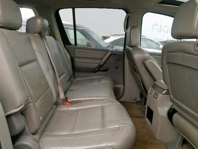 5N1AA08B54N709602 - 2004 NISSAN ARMADA SE SILVER photo 6