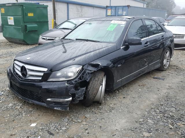 WDDGF4HB5CR194993 - 2012 MERCEDES-BENZ C 250 BLACK photo 2