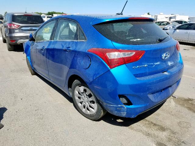 KMHD35LH0HU351501 - 2017 HYUNDAI ELANTRA GT BLUE photo 3