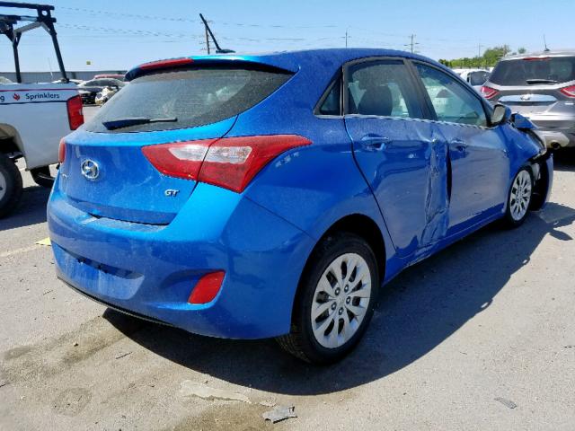 KMHD35LH0HU351501 - 2017 HYUNDAI ELANTRA GT BLUE photo 4