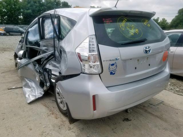 JTDZN3EU4D3230005 - 2013 TOYOTA PRIUS V SILVER photo 3