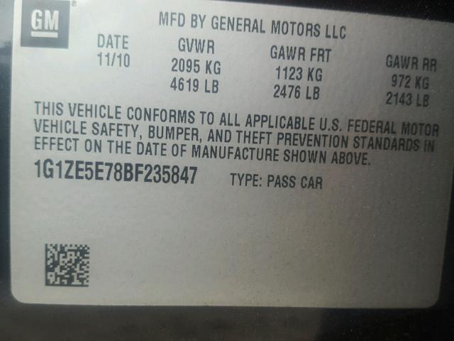 1G1ZE5E78BF235847 - 2011 CHEVROLET MALIBU LTZ 黑色 照片 10