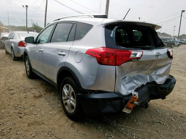 2T3BFREV2FW245757 - 2015 TOYOTA RAV4 LE SILVER photo 3