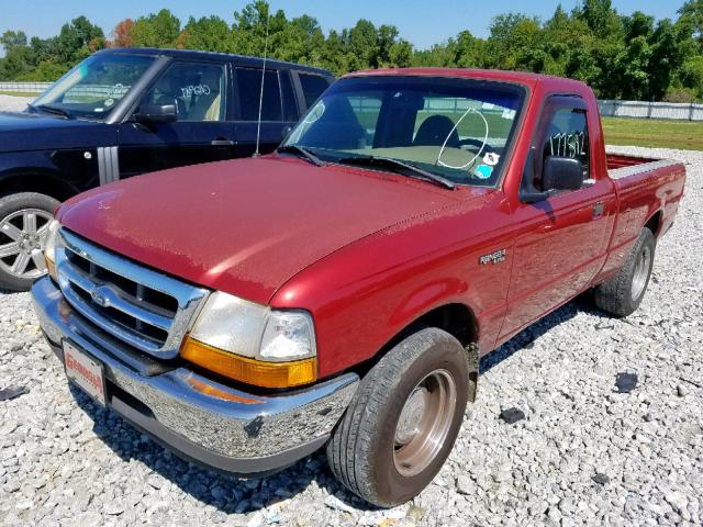 1FTYR10VXXPC10049 - 1999 FORD RANGER RED photo 2
