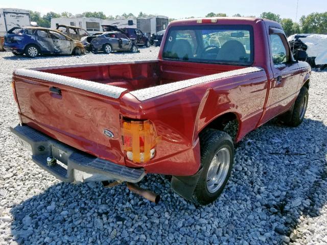1FTYR10VXXPC10049 - 1999 FORD RANGER RED photo 4
