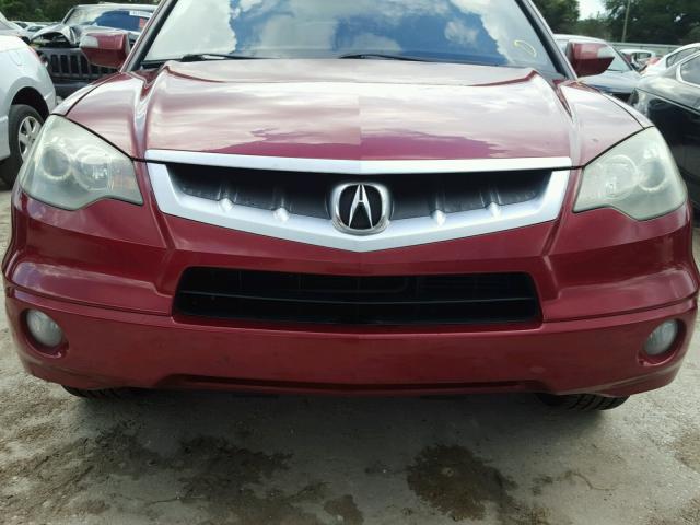 5J8TB18537A013344 - 2007 ACURA RDX TECHNO MAROON photo 9