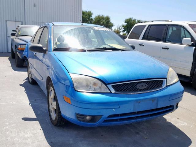 1FAHP34N27W347364 - 2007 FORD FOCUS ZX4 BLUE photo 1