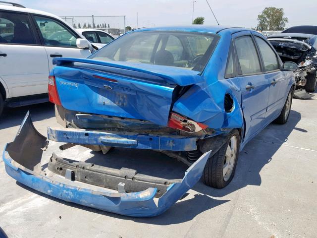 1FAHP34N27W347364 - 2007 FORD FOCUS ZX4 BLUE photo 4