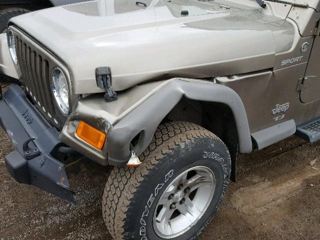 1J4FA49S55P380318 - 2005 JEEP WRANGLER / GOLD photo 9