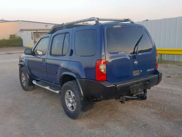 5N1ED28T81C541040 - 2001 NISSAN XTERRA XE BLUE photo 3