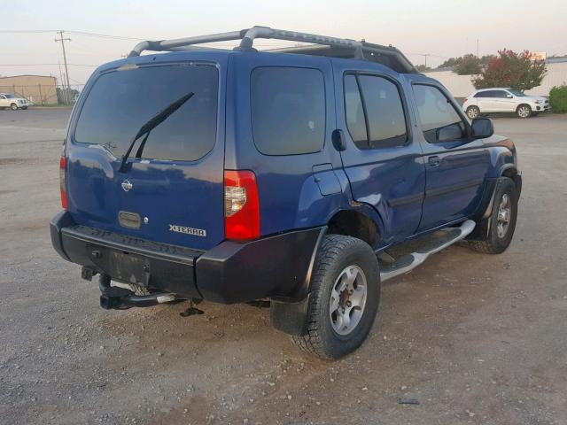 5N1ED28T81C541040 - 2001 NISSAN XTERRA XE BLUE photo 4