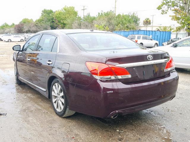 4T1BK3DB2CU455845 - 2012 TOYOTA AVALON BAS BURGUNDY photo 3