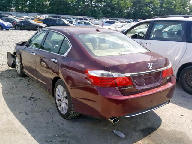 1HGCR3F85DA036687 - 2013 HONDA ACCORD EXL BURGUNDY photo 3