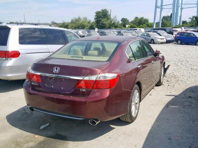 1HGCR3F85DA036687 - 2013 HONDA ACCORD EXL BURGUNDY photo 4