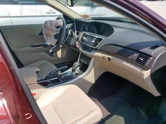 1HGCR3F85DA036687 - 2013 HONDA ACCORD EXL BURGUNDY photo 5