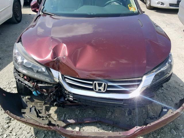 1HGCR3F85DA036687 - 2013 HONDA ACCORD EXL BURGUNDY photo 7