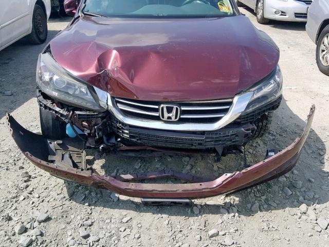 1HGCR3F85DA036687 - 2013 HONDA ACCORD EXL BURGUNDY photo 9