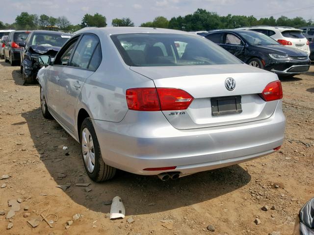 3VW2K7AJ3CM350899 - 2012 VOLKSWAGEN JETTA BASE Արծաթագույն լուսանկար 3