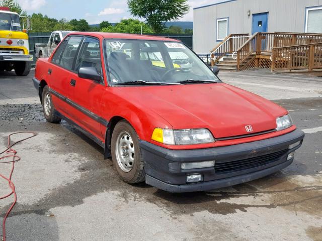 1HGED3642ML056162 - 1991 HONDA CIVIC DX RED photo 1