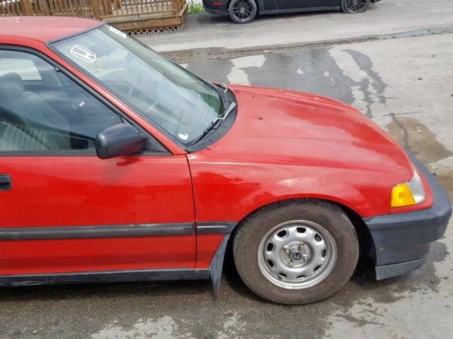 1HGED3642ML056162 - 1991 HONDA CIVIC DX RED photo 10