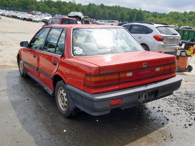 1HGED3642ML056162 - 1991 HONDA CIVIC DX RED photo 3