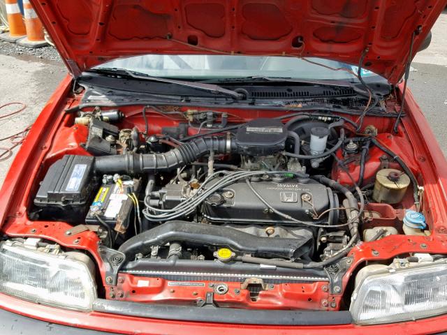 1HGED3642ML056162 - 1991 HONDA CIVIC DX RED photo 7