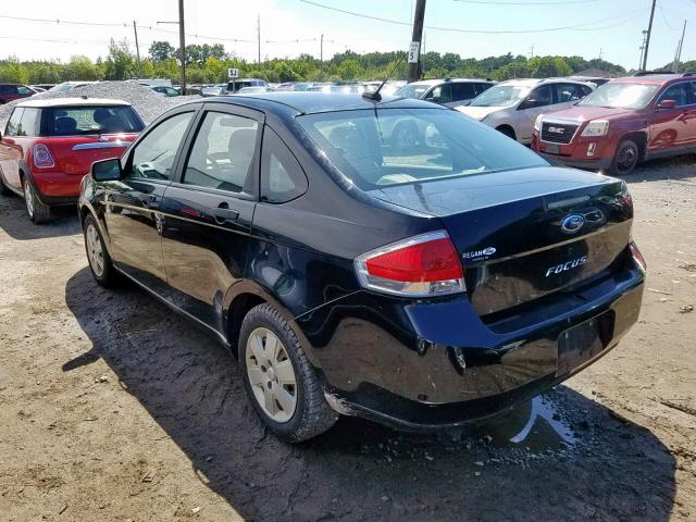 1FAHP34N98W263950 - 2008 FORD FOCUS S/SE BLACK photo 3