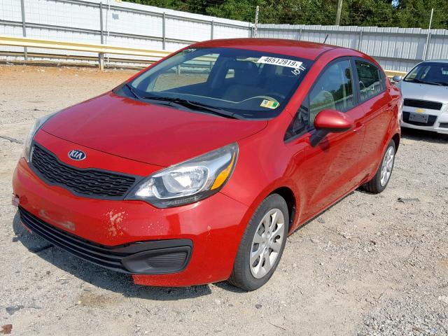 KNADM4A33E6371726 - 2014 KIA RIO LX RED photo 2