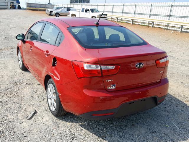 KNADM4A33E6371726 - 2014 KIA RIO LX RED photo 3