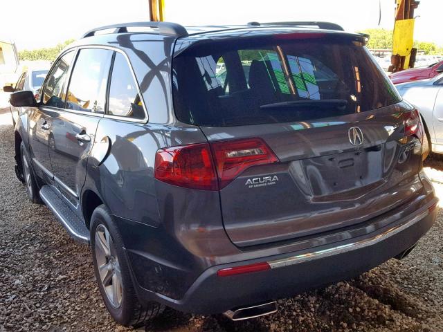 2HNYD2H25CH531052 - 2012 ACURA MDX GRAY photo 3