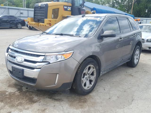 2FMDK3J94DBA64746 - 2013 FORD EDGE SEL GRAY photo 2