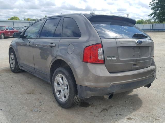 2FMDK3J94DBA64746 - 2013 FORD EDGE SEL GRAY photo 3