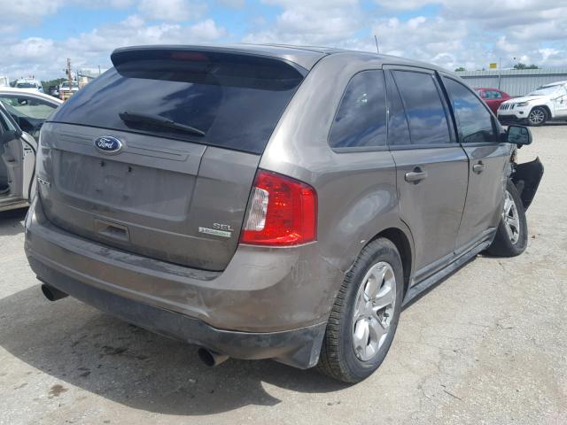 2FMDK3J94DBA64746 - 2013 FORD EDGE SEL GRAY photo 4