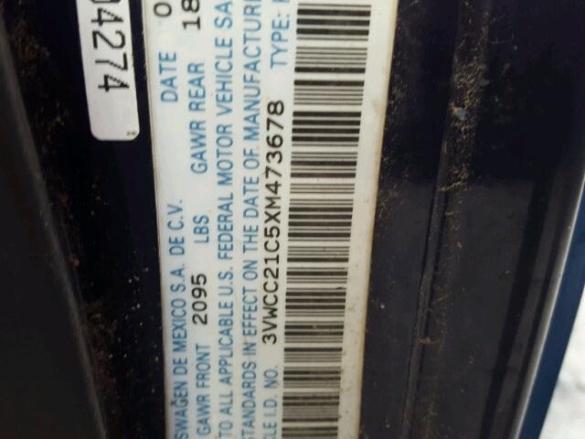 3VWCC21C5XM473678 - 1999 VOLKSWAGEN NEW BEETLE Mavi foto 10